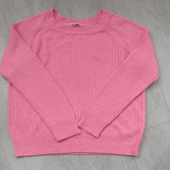Pink Ribbed Women's Sweater M - Picture 1 of 3